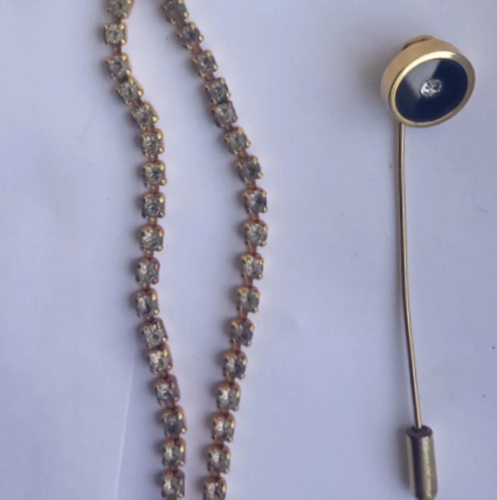 Blue Lapis Lazuli and Diamond Lapel Stickpin- Vintage- 1930s -Art Deco
